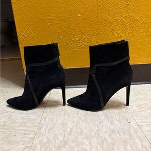 Elegant Black Suede Ankle Boots
